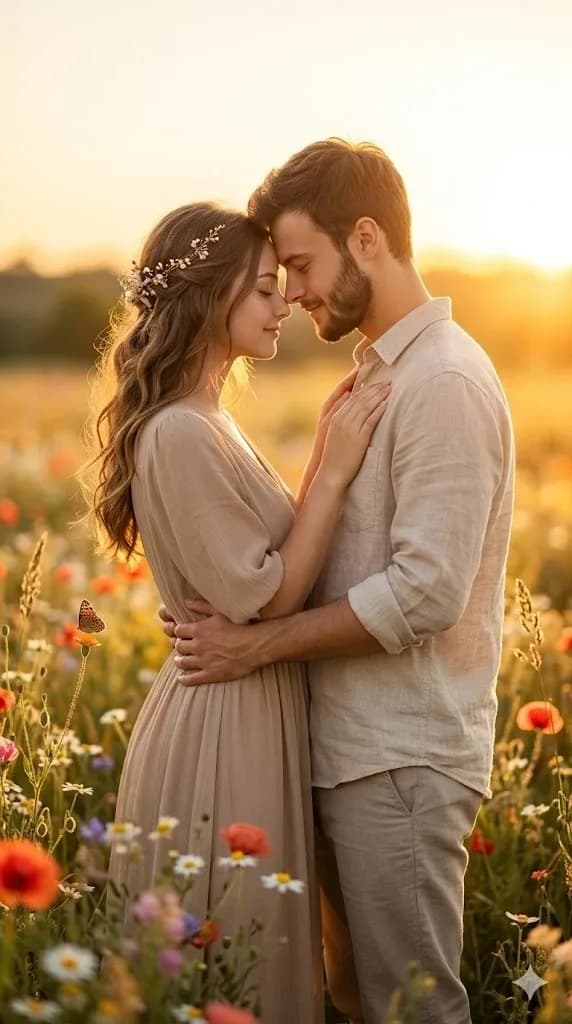 Couple Golden Hour Romantic Portrait