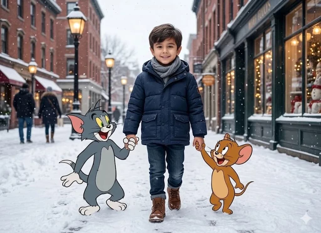 Child Walking with Tom & Jerry