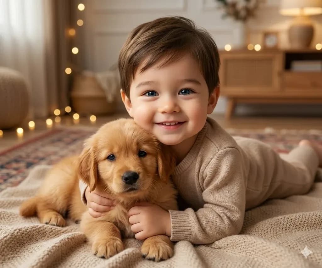 Cute Kids & Pets Portrait