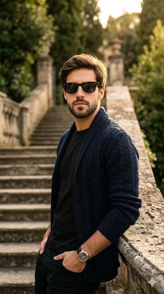 Cinematic Mature Man Outdoor Portrait Prompt